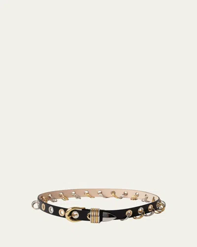 Dehanche Revenge Two Toned Leather Belt In Black