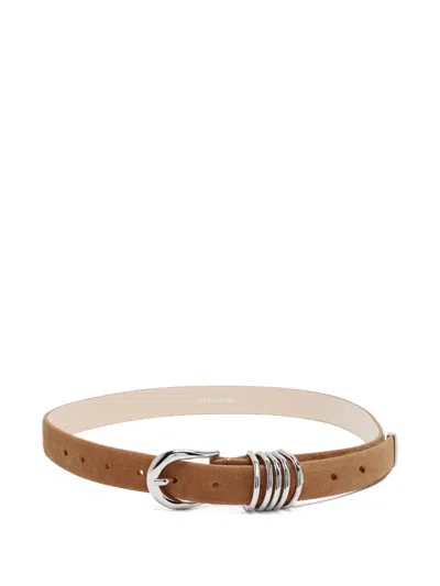 Dehanche Ring-detail Suede Belt In Brown