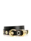 Dehanche Full Rivet Eyelet-embellished Leather Belt In Black