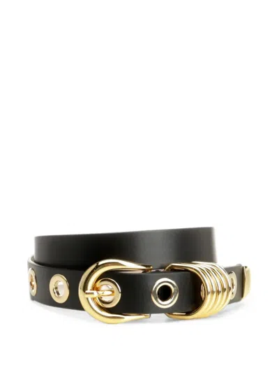 Dehanche Rivet Leather Belt In Black