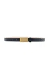 Dehanche Signet Calfskin Leather Skinny Belt In Black