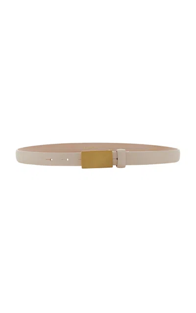 Dehanche Signet Leather Belt In Ivory