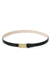 Dehanche Signet Calfskin Leather Skinny Belt