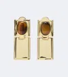 Dehanche Stone Drop Hinge Earrings In Gold