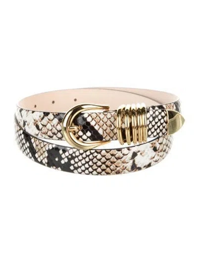 Pre-owned Dehanche Skinny Alligator Belt In Multi