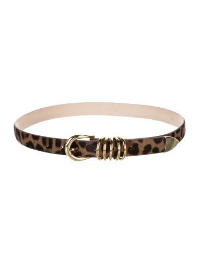 Pre-owned Dehanche Skinny Calf Hair Belt In Brown