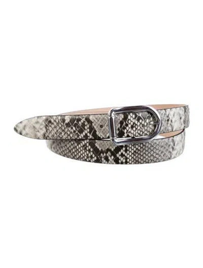 Pre-owned Dehanche Skinny Calf Leather Belt In Gray