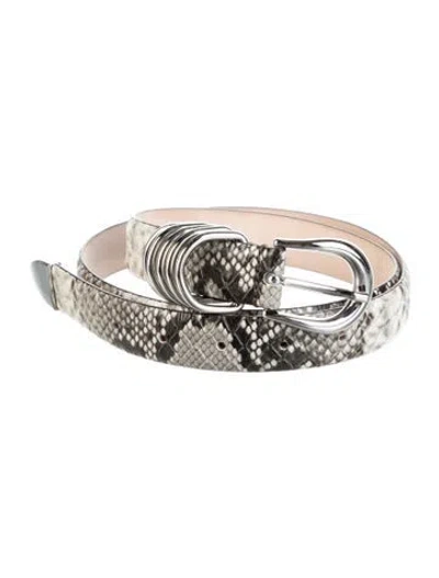 Pre-owned Dehanche Skinny Embossed Leather Belt In Black