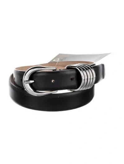 Pre-owned Dehanche Skinny Leather Belt In Black