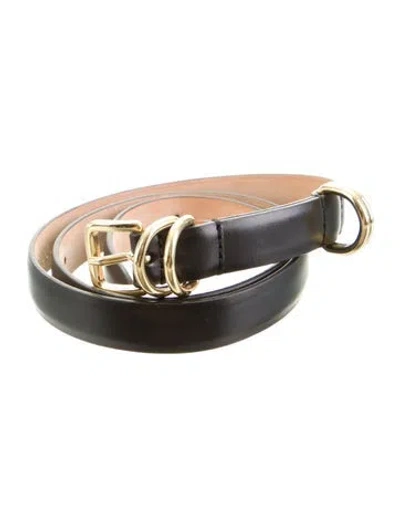 Pre-owned Dehanche Skinny Leather Belt In Black