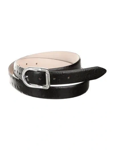 Pre-owned Dehanche Skinny Leather Belt In Black