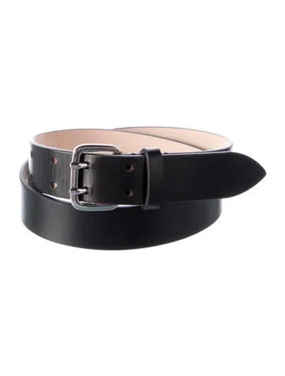 Pre-owned Dehanche Skinny Leather Belt In Black