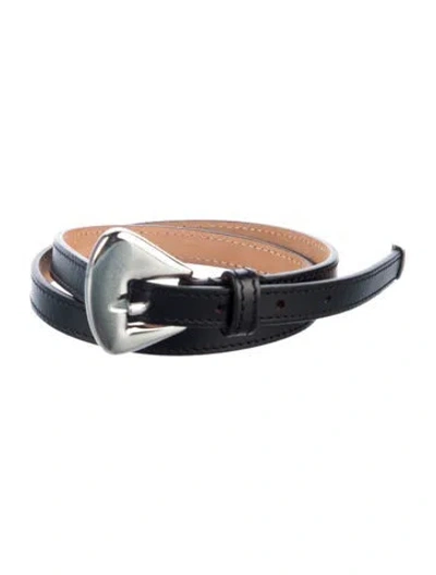 Pre-owned Dehanche Skinny Leather Belt In Black