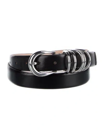 Pre-owned Dehanche Skinny Leather Belt In Black