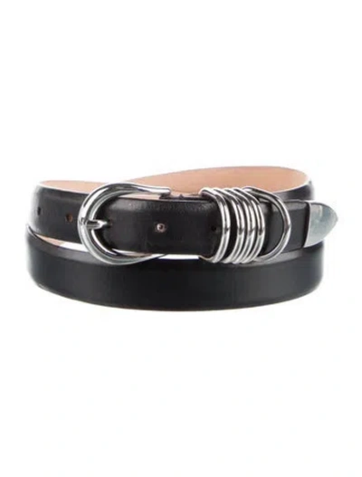 Pre-owned Dehanche Skinny Leather Belt In Black