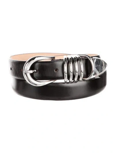 Pre-owned Dehanche Skinny Leather Belt In Black