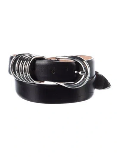 Pre-owned Dehanche Skinny Leather Belt In Black