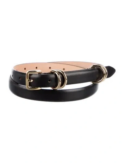 Pre-owned Dehanche Skinny Leather Belt In Black