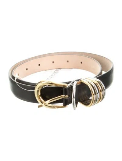 Pre-owned Dehanche Skinny Leather Belt In Black