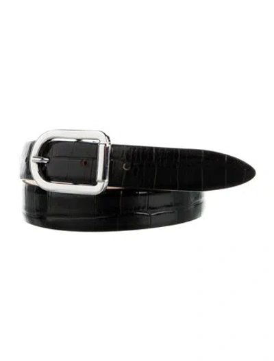 Pre-owned Dehanche Skinny Leather Belt In Black