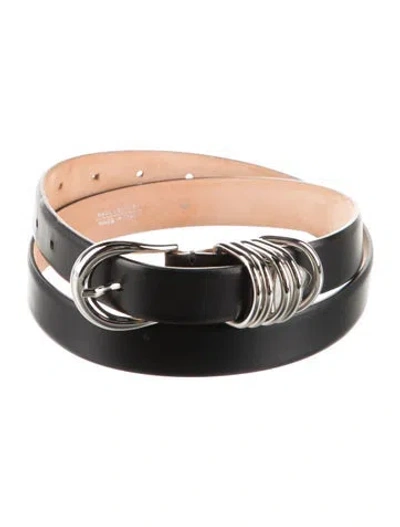 Pre-owned Dehanche Skinny Leather Belt In Black