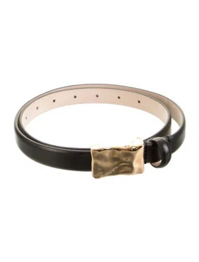 Pre-owned Dehanche Skinny Leather Belt In Black