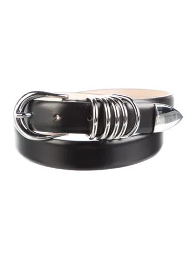 Pre-owned Dehanche Skinny Leather Belt In Black