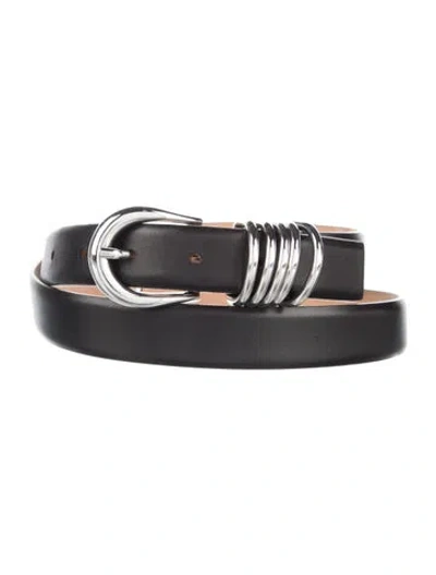 Pre-owned Dehanche Skinny Leather Belt In Black