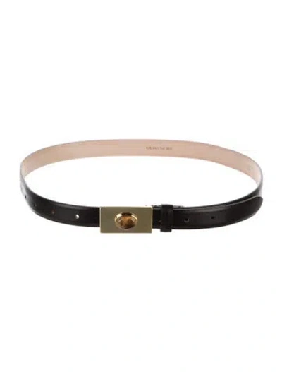 Pre-owned Dehanche Skinny Leather Belt In Black