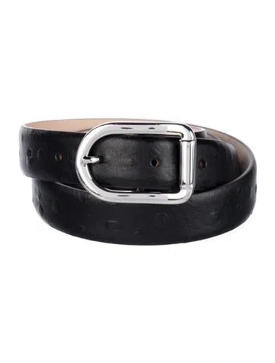 Pre-owned Dehanche Skinny Leather Belt In Black