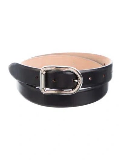 Pre-owned Dehanche Skinny Leather Belt In Black