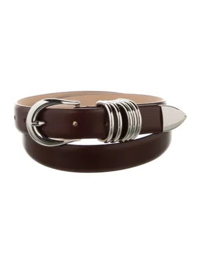 Pre-owned Dehanche Skinny Leather Belt In Brown