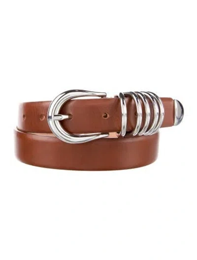Pre-owned Dehanche Skinny Leather Belt In Brown