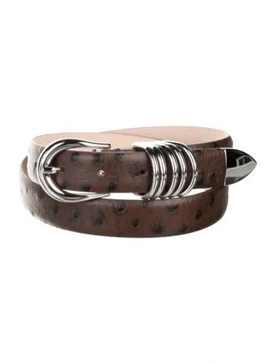 Pre-owned Dehanche Skinny Leather Belt In Brown