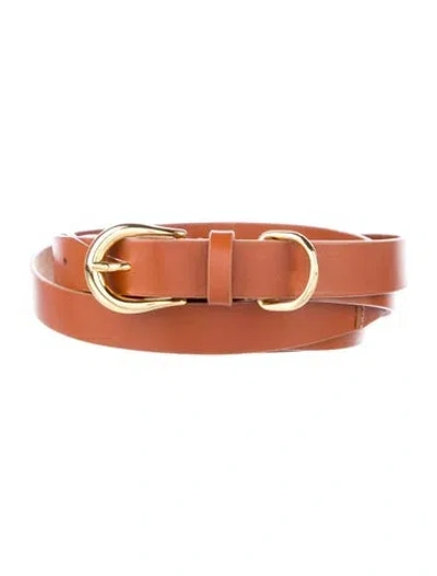 Pre-owned Dehanche Skinny Leather Belt In Brown