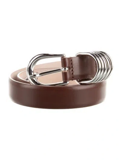 Pre-owned Dehanche Skinny Leather Belt In Brown