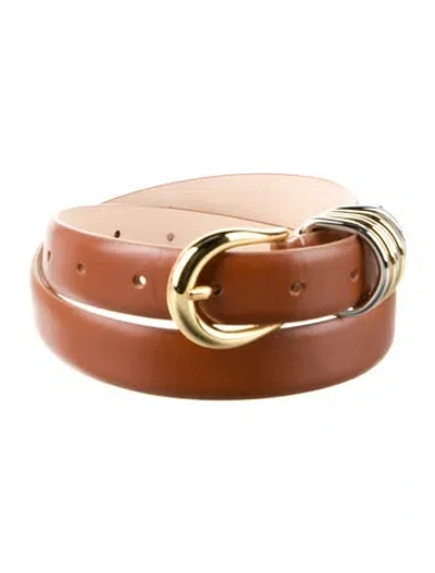 Pre-owned Dehanche Skinny Leather Belt In Brown