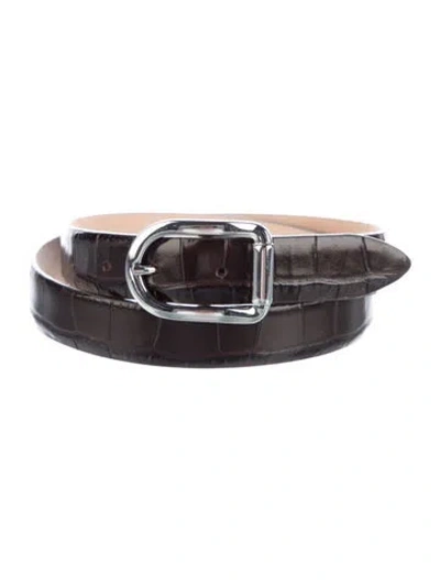 Pre-owned Dehanche Skinny Leather Belt In Brown
