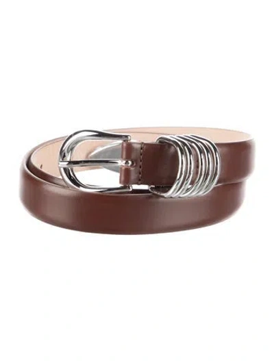 Pre-owned Dehanche Skinny Leather Belt In Brown