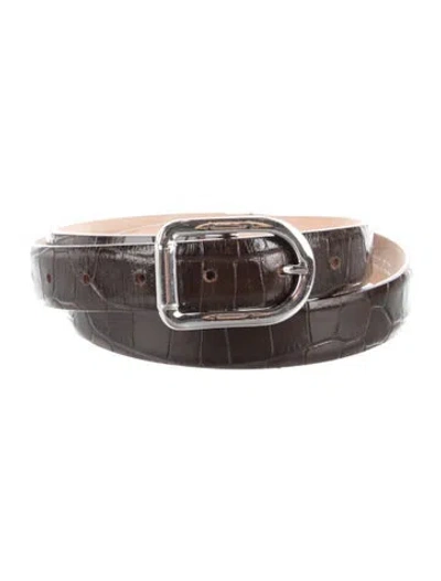 Pre-owned Dehanche Skinny Leather Belt In Brown