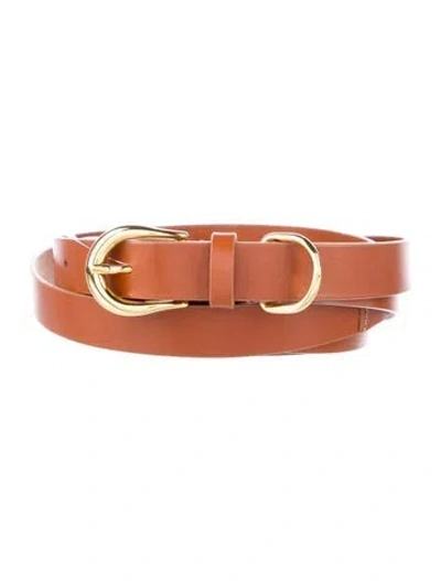 Pre-owned Dehanche Skinny Leather Belt In Brown