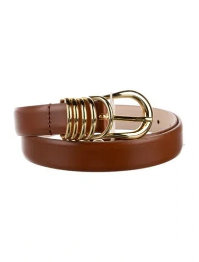 Pre-owned Dehanche Skinny Leather Belt In Brown