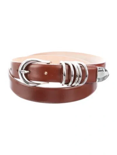 Pre-owned Dehanche Skinny Leather Belt In Brown