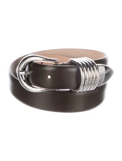 Pre-owned Dehanche Skinny Leather Belt In Green