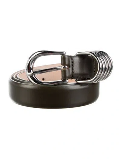 Pre-owned Dehanche Skinny Leather Belt In Green