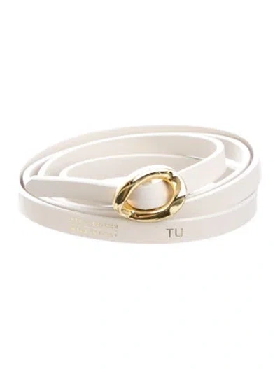 Pre-owned Dehanche Skinny Leather Belt In Neutrals