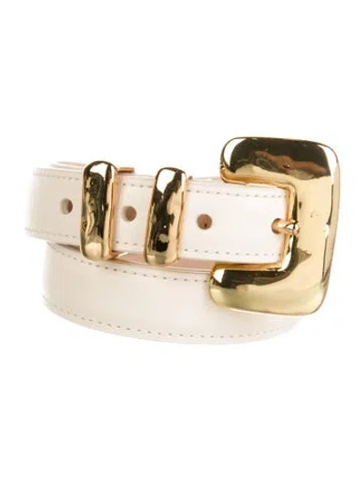 Pre-owned Dehanche Skinny Leather Belt In Pink