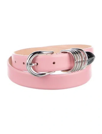 Pre-owned Dehanche Skinny Leather Belt In Pink