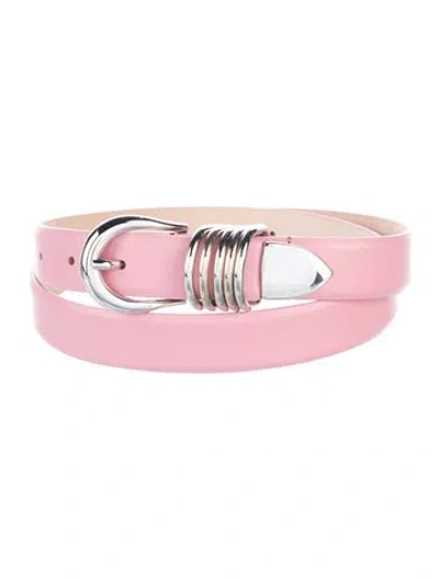 Pre-owned Dehanche Skinny Leather Belt In Pink