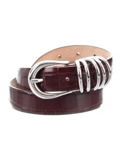 Pre-owned Dehanche Skinny Leather Belt In Red